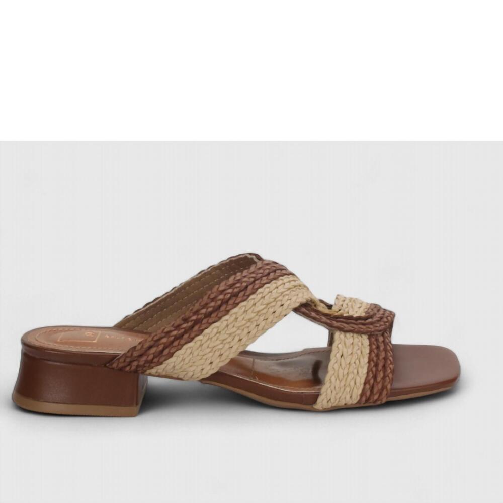 NEW BRUNO MENEGATTI women's verina straw sandals in mousse